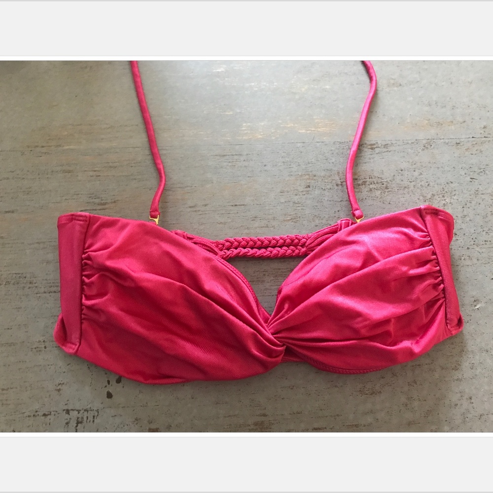 Victorias Secret Ruby Red Bandeau Swim, NEW - 34B